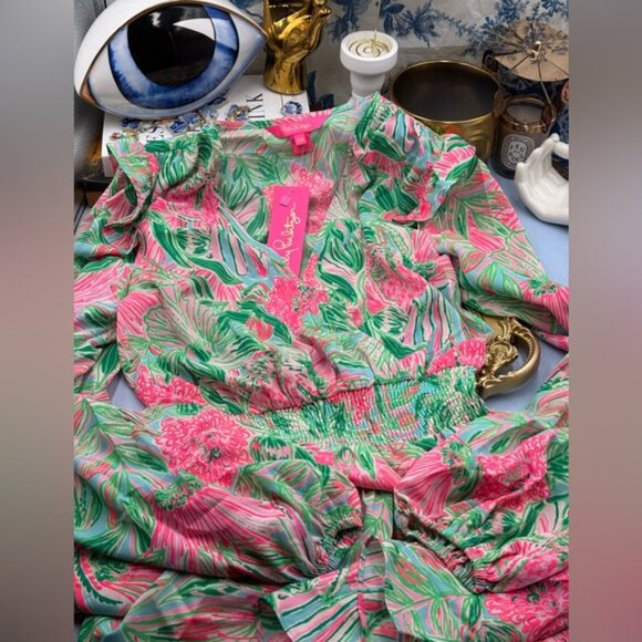 🆕 LILLY PULITZER 🧿 NWT Taviana Stretch Dress, Coming in Hot Blue Horizon, Sz00 - Picture 12 of 15